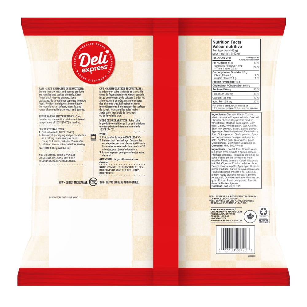 Deli Express Stuffed Chicken with Broccoli & Cheese, 568 g
