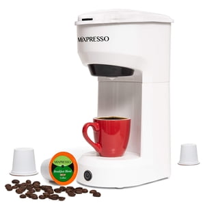 Mixpresso 2 en 1 Brewer Machine à café à servir unique pour K Capsule et le café au sol, machine à café simple tasse, taille compacte Mini Cafetière Br rapide