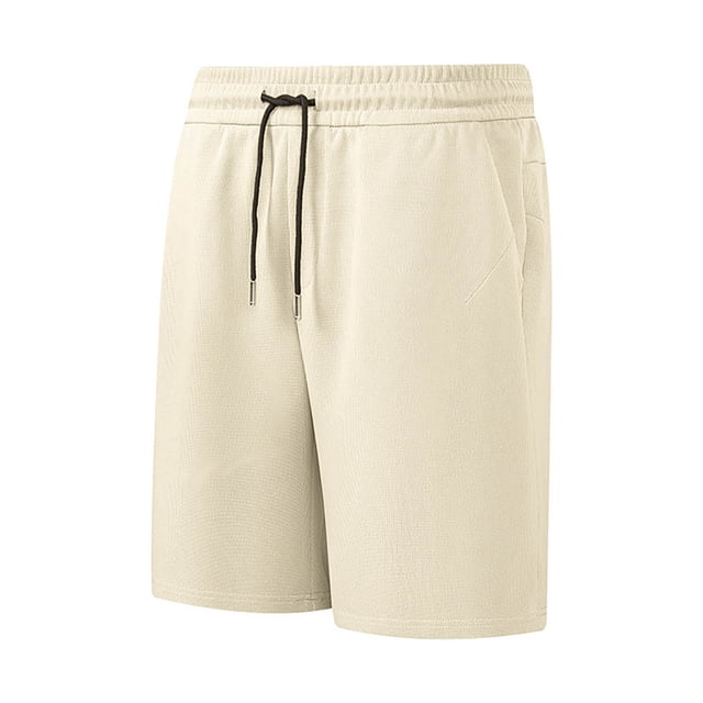 Yuyuzo Mens Shorts Plus Size Elastic Wasit Drawstring Solid Color Lightweight Baggy Lounge Shorts
