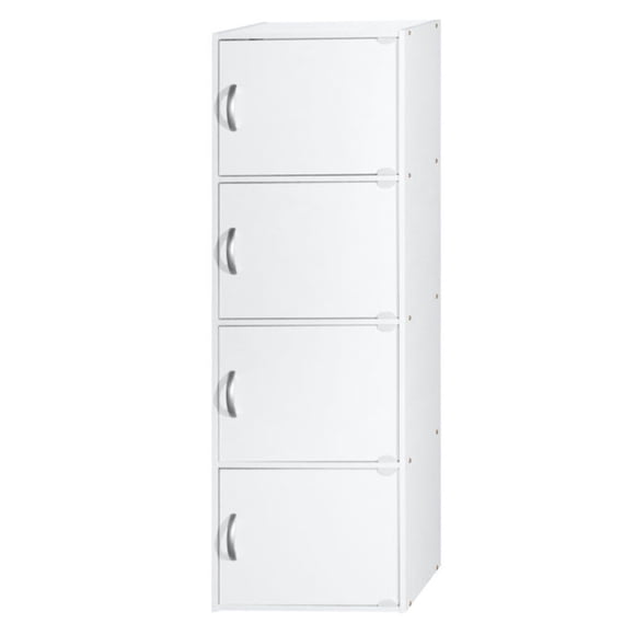Hodedah Armoire de Rangement Polyvalente Fermée à 4 Portes pour la Maison/le Bureau, Blanc