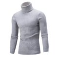 thumbnail image 1 of Men Turtleneck Sweater Pullover Knitted Top Streetwear, 1 of 4