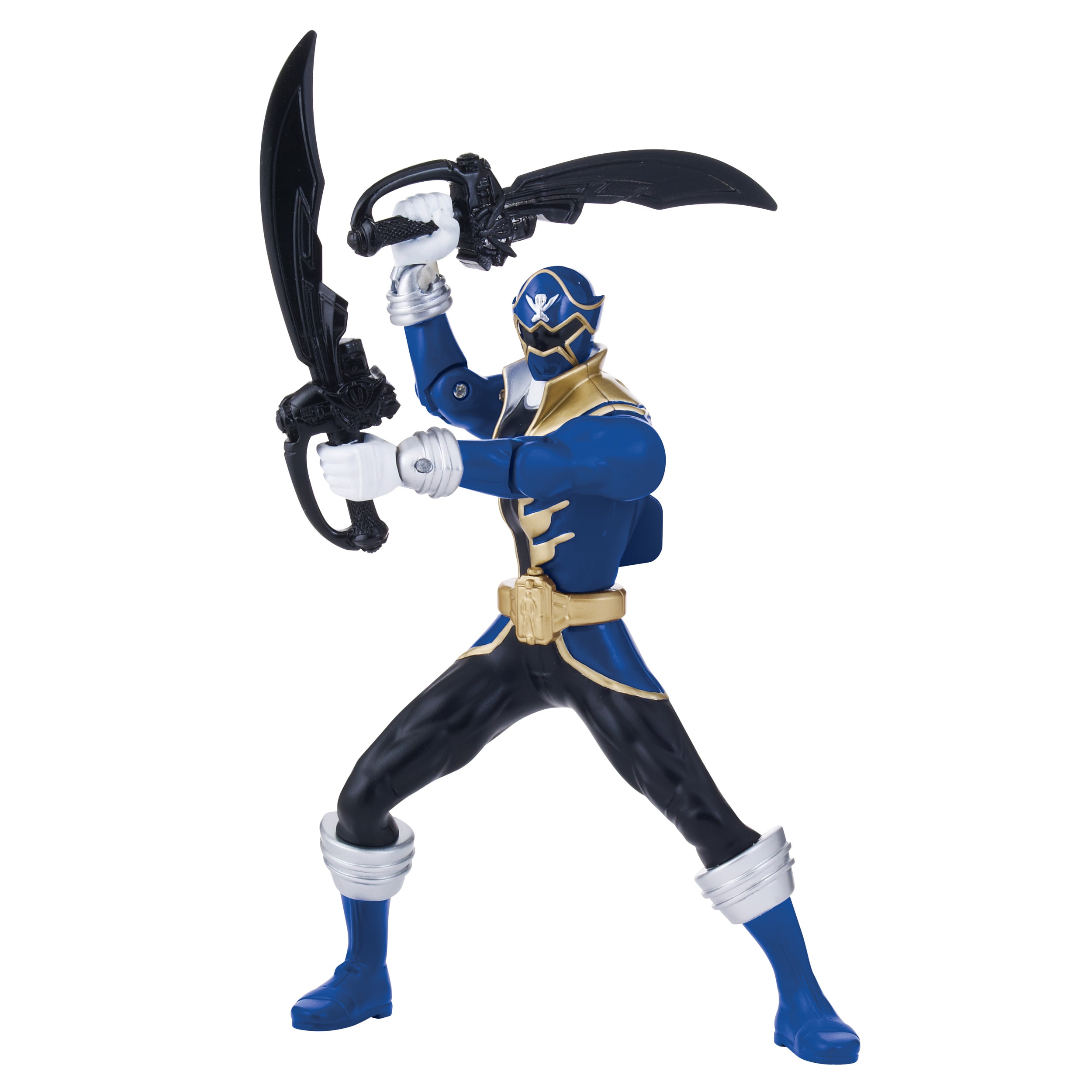 Double action de combat du Ranger bleu Power Rangers