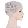 thumbnail image 3 of CEHVOM Women Solid Beading India Hat Muslim Ruffle Chemo Hat Beanie Wrap Cap, 3 of 5