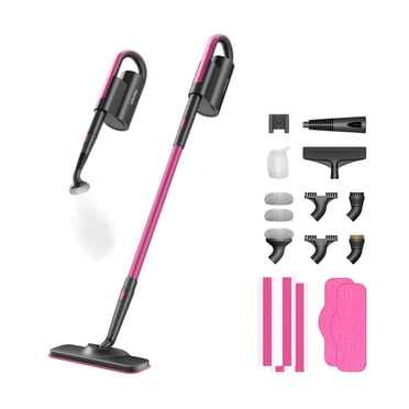 Schenley 18-in-1 Steam Mop with Detachable Handheld Steamer for Walls, Grouts, Hard Floors, Tiles, includes Multi-purpose Accessories, Washable Microfiber Pads and Disposable Pads