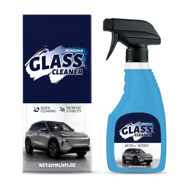 Glass Cleaner Spray For Removing Oil Film And Streaks On Windows And Mirrors 8.01 Fl Oz