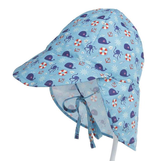 Baby Flap Sun Hat Breathable Kids Beach Cap with Wide Brim Sun Protection Hat