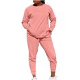 thumbnail image 1 of Timegard Ensembles 2 Pcs pour Femmes Col Ras du Cou Haut à Manches Longues Pantalon de Course Tenues d'Automne Confortables avec Poches, 1 of 6