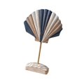 thumbnail image 2 of jifeng Wood Shell Ornament Creative Unique Figurine for Countertop Bookshelf Office Dark Blue, 2 of 9