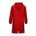 thumbnail image 3 of Hauts à Manches Longues pour Femmes Décontractés Femmes Couleur Unie Bouton Poche Récréatif à Capuche Manteau Coupe-Vent à Manches Longues Hauts, 3 of 5