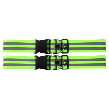 Unique Bargains 2pcs Reflective Sash Reflective Running Gear High Visibility Safety for Walking Cycling at Night Green
