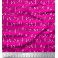 thumbnail image 1 of Soimoi Tissu en Voile de Coton Rose Notes d'Instruments de Musique Tissu au Mètre 56 Pouces de Large, 1 of 5