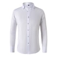 thumbnail image 1 of RXIRUCGD Chemises Cardigan pour Hommes Mode Décontractée Unies à Col Rabattu avec Boutons, Blanc, Taille : 3TG, 1 of 3