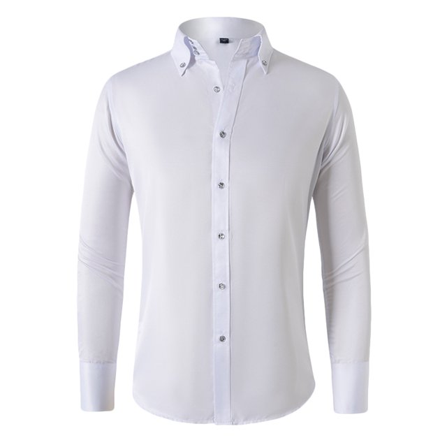 RXIRUCGD Chemises Cardigan pour Hommes Mode Décontractée Unies à Col Rabattu avec Boutons, Blanc, Taille : 3TG