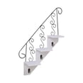 thumbnail image 2 of TIMIFIS Iron Rack, Apartment Essentials Wall Shelves Floating Shelves Display Shelf Wall Mounted with Hooks Wooden Step Rack for Living Room Toilet Office Bedroom, 2 of 6