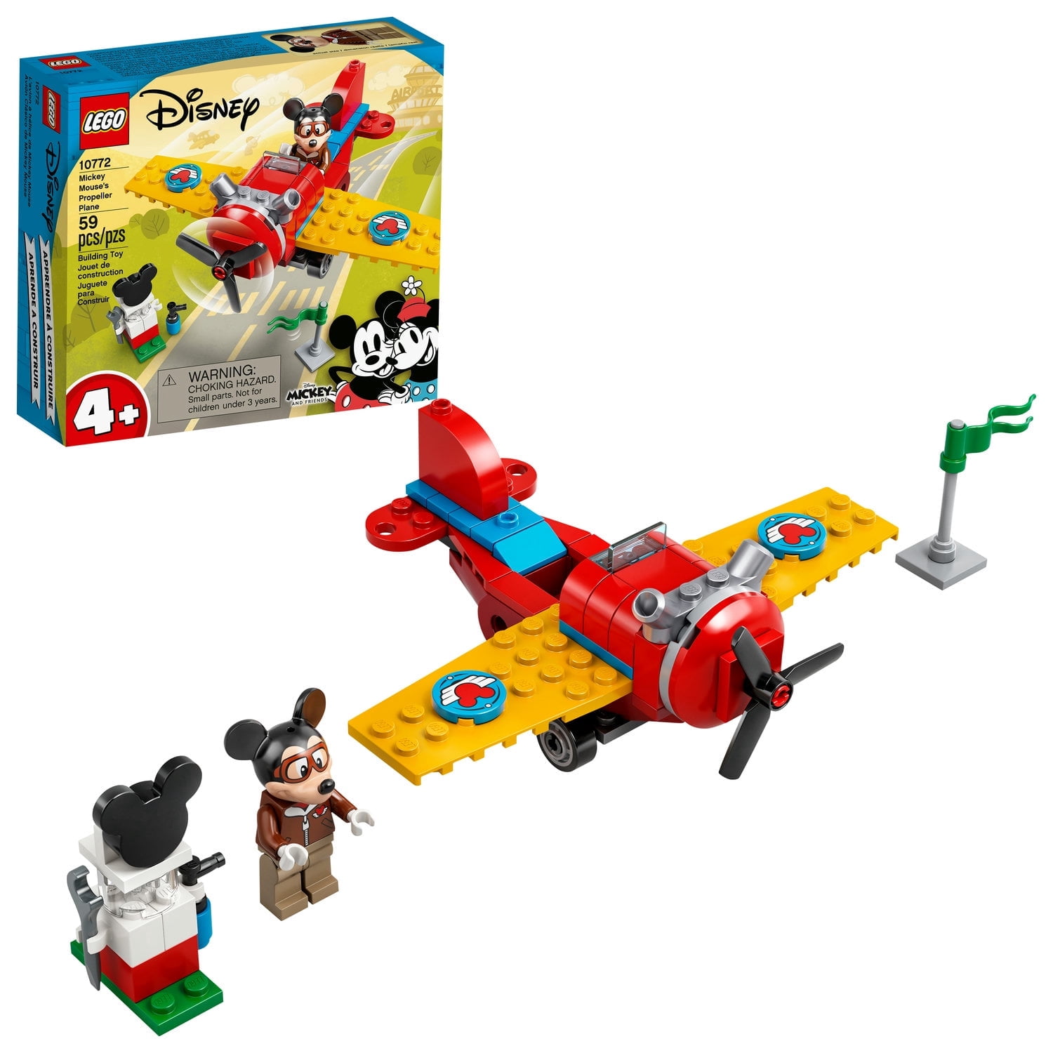 LEGO Ensemble de Construction de l'Avion à Hélice de Mickey Mouse 10772 (59 Pcs)