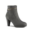 thumbnail image 1 of Unique Bargains Women's Zip Round Toe Heel Ankle Boots, 1 of 8