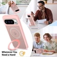 thumbnail image 3 of Asuwish Phone Case for Google Pixel 9 Pro XL/10 Pro XL Tempered Glass Screen Protector Magnetic Bracket stand Translucent Shockproof Protective Cell Cover Pixel9ProXL Pixel10ProXL Nine Women Men Pink, 3 of 7