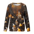 thumbnail image 4 of Pullover Tops For Womens Print O Neck Sweatshirt  Neck Fit Pullover Tops Suitable Long Sleeve Workout Shirts Loose Blouse, 4 of 4