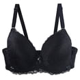 thumbnail image 1 of Womens Bras Middle Age Front Closure Lace Wireless Bra With Adjustable Straps Plus Size Full Support Bra Black 95C, 1 of 7