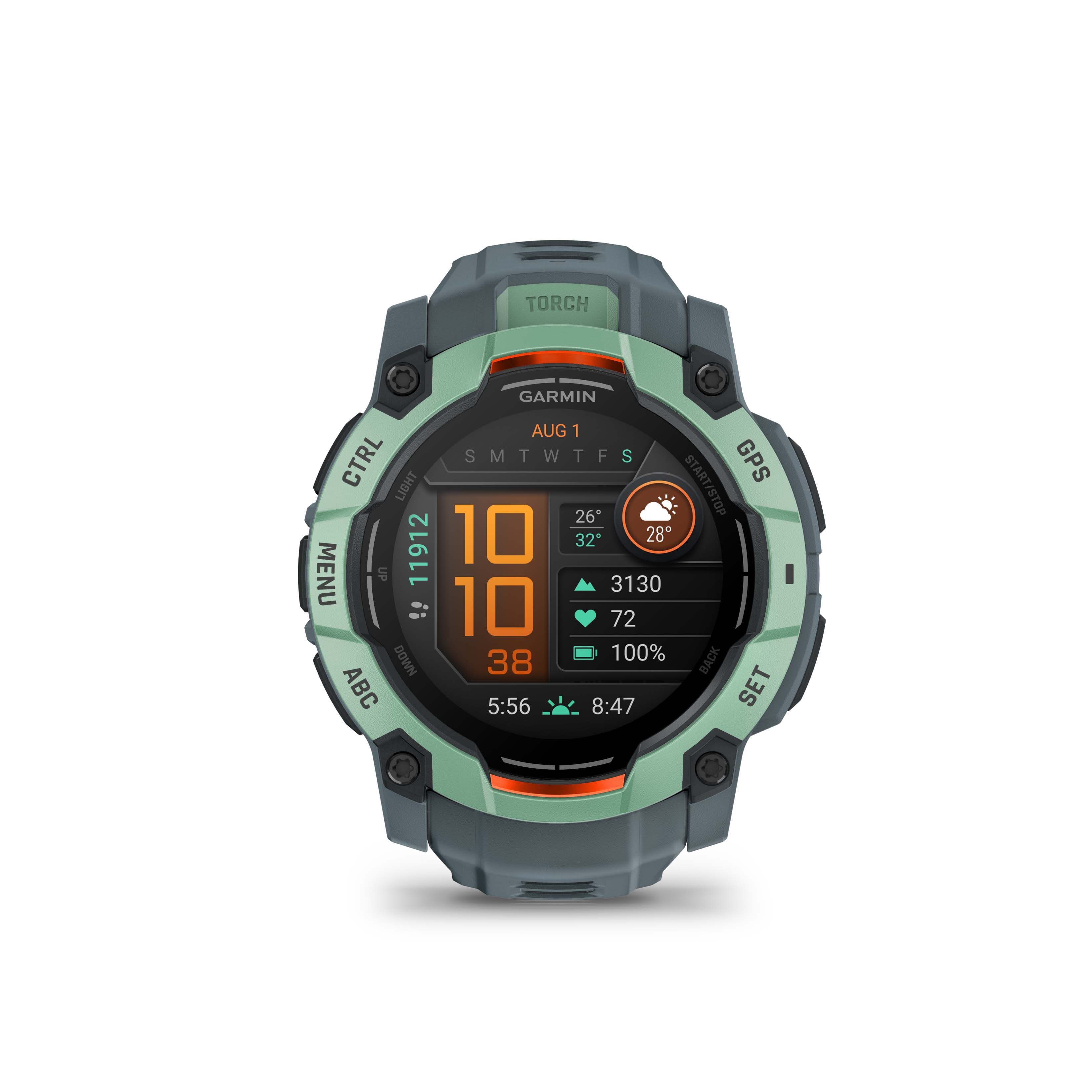 Garmin Instinct 3 AMOLED Smartwatch 50 mm - Rugged Militart Spec 810, Compass, Barometric Altimeter | Neo tropic with twilight silicone band