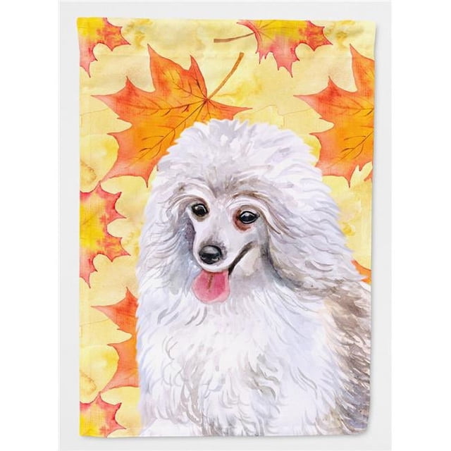 Carolines Treasures BB9944GF Medium White Poodle Fall Flag - Garden Size
