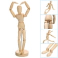 thumbnail image 3 of Unique Bargains 8" Wooden Mannequin Figure, Artist Drawing Manikin Model Flexible Movable 2Pack, 3 of 6