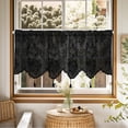 thumbnail image 4 of Dvkptbk Short White/Balck Sheer Curtains 45 Inch Length 2 Panels, Balance Light & Privacy Clip Texture Small Window Curtain for Bedroom, Dual Rod Pockets Basement/Living Room/Kitchen Drapes,, 4 of 7