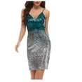 thumbnail image 2 of EGNMCR Robes de Soirée pour Femmes, Robes Formelles pour Femmes, Robes de Cocktail pour Femmes Robe à Paillettes Dégradées de Printemps et d'Été pour Femmes avec Bretelles Jupe Courte et Jupe Robe pour Femme, 2 of 4