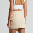 thumbnail image 5 of B91xZ Jupes Mignonnes pour Femmes Basique Solide Polyvalente Extensible Évasée Décontractée Mini Jupe Patineuse, Beige S, 5 of 5