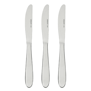 Couteau de table en acier inoxydable Mainstays Breck, ensemble de 3 pièces pour adulte, argent