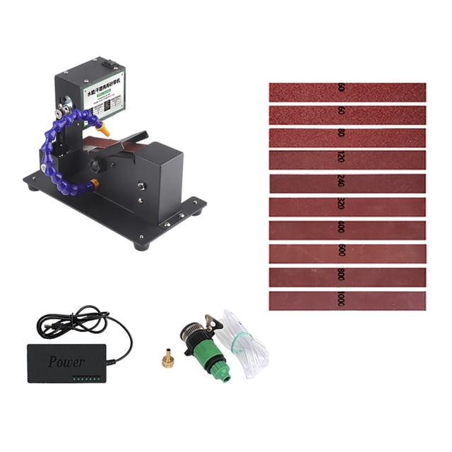 Graflsoa Ponceuse à Courroie à Double Usage 250 W à 7 Vitesses Réglables pour Polissage à Sec/humide avec Multiples Accessoires, Options de Prise US/EU, Construction en Acier, 110-240 V