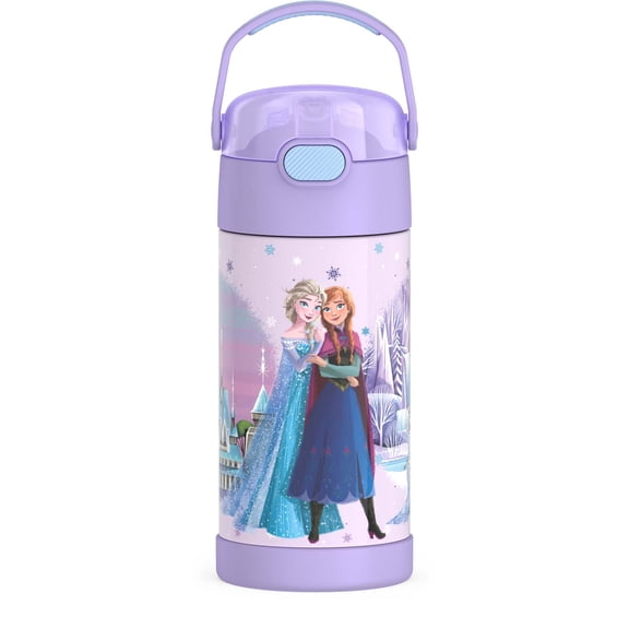 Thermos Kids Stainless Steel Vacuum Insulated Funtainer 12 Oz Water Bottle with Flip Up Straw, Frozen