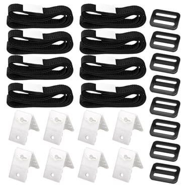 Yeacher Trousse de Sangles pour Moulinet de Couverture de Piscine, Accessoire de Rouleau pour Couverture de Piscine, Trousse Universelle de Sangles pour Piscine Creusée
