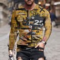 thumbnail image 2 of CEHVOM T-shirt à Manches Longues pour Homme, Coupe Ample, Col Rond, Impression 3d, Haut, Solde, 2 of 5