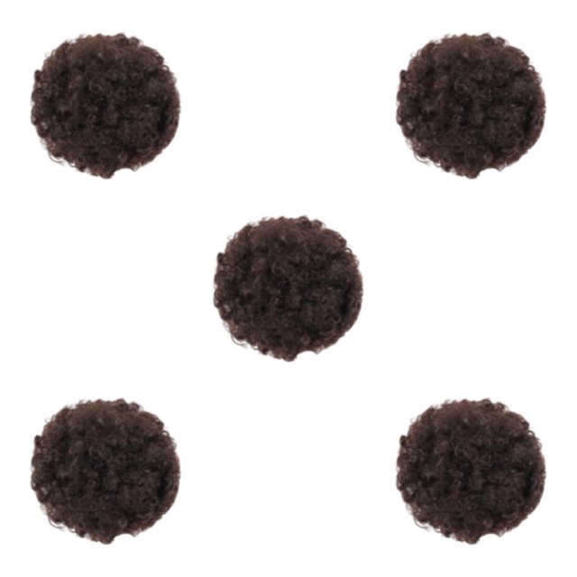 Baohd Effortless Afro Puff Drawstring Ponytail Bun Short Afro Kinky Puff Synthetic Brown Black 5Set