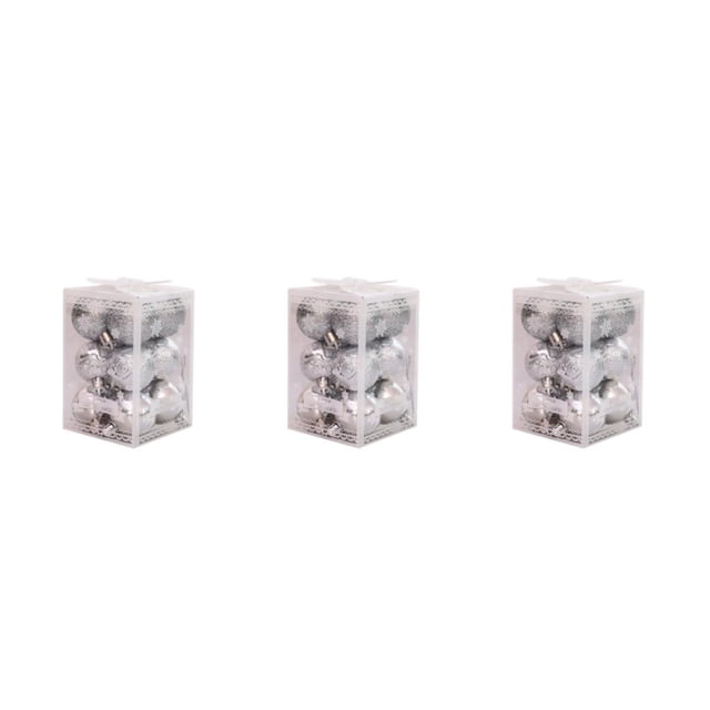relayinert 12x Easy To And Enought Quantity Christmas Tree Balls For Home Decor Durable Construction silver 3Set