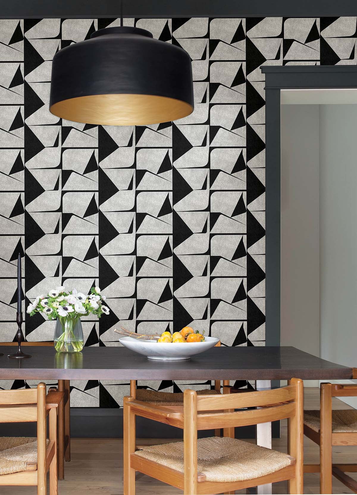 Roommates Studio Black Caden Peel and Stick Wallpaper 30.75 Sq. ft