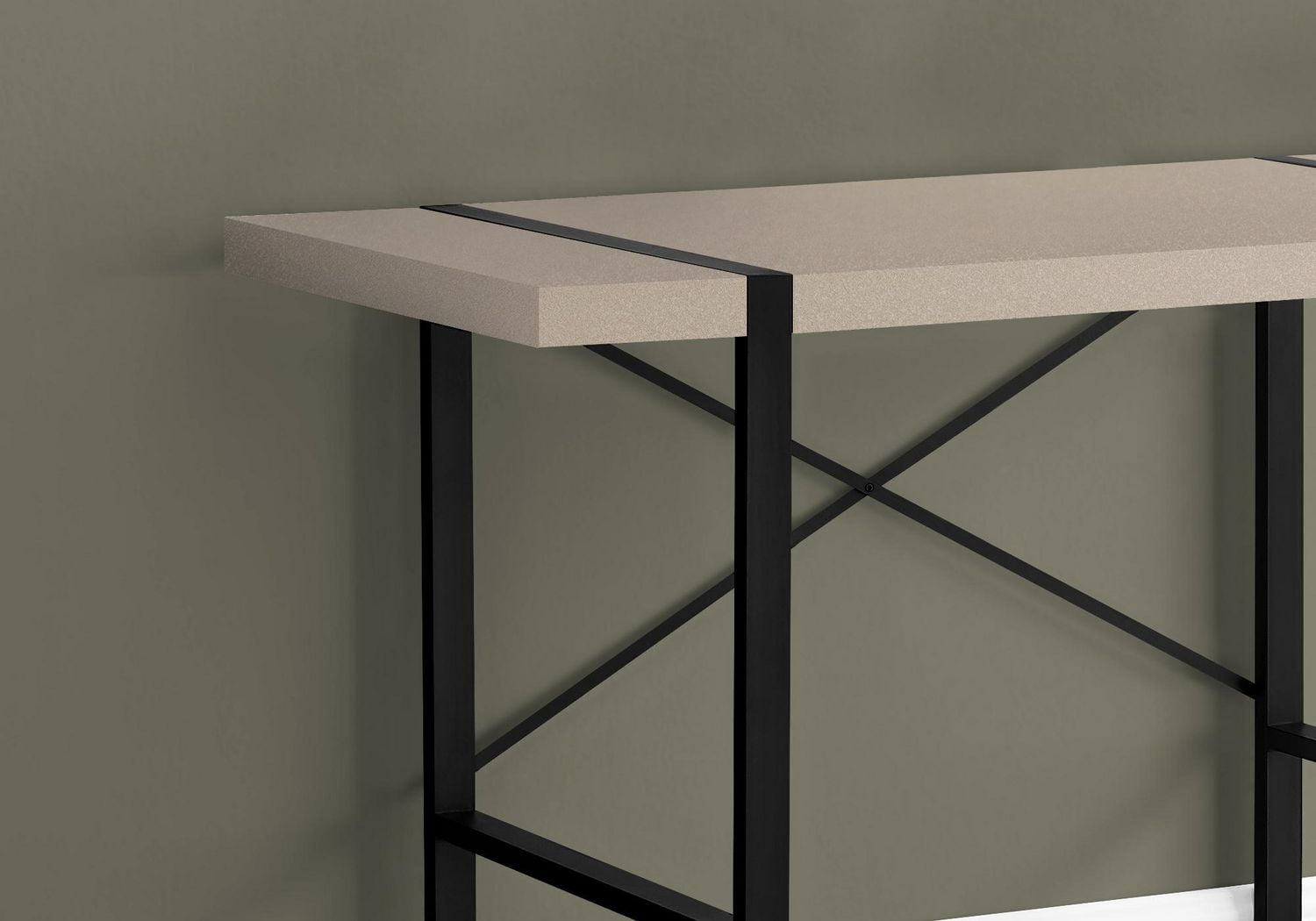 Monarch Specialties Bureau, Bureau À Domicile, Ordinateur Portable, 48"l, Travail, Métal, Stratifié, Beige, Noir, Contemporain, Moderne