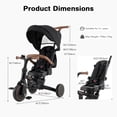 thumbnail image 3 of INFANS 9-in-1 Foldable Toddlers Tricycle, Converts Stroller to Balance Bike with Adjustable Push Handle, Canopy & Backrest, Pedal Conversion, Retractable Rear Wheels for 1-6 Years, 3 of 9