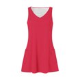 thumbnail image 3 of Timegard Robes pour Femmes Col en V Été Décontracté Robes T-Shirt Sortie de Plage Robe Débardeur avec Poches, 3 of 5