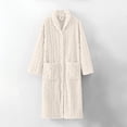 thumbnail image 2 of Timegard Bathrobe for Women Fuzzy Button down V Neck Robe Fleece Warm Long Sleeve Pajamas with Pockets, 2 of 8