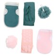 thumbnail image 1 of Quentinu 6Pcs Shower Bath Gloves Bathing Mesh Ball Exfoliating Back Skin Scrubber Strap, 1 of 7