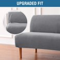 thumbnail image 3 of Armless Futon Cover Stretch Sofa Bed Slipcover Protector Elastic Feature Rich Textured High Spandex Small Checks Jacquard Fabric Futon Cover, Machine Washable, 3 of 7