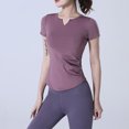 thumbnail image 2 of Birdeem Haut Court de Yoga pour Femmes Élastique Sport Ajusté Manches Courtes Col Rond Haut/chemise, 2 of 12