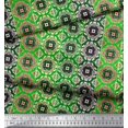 thumbnail image 2 of Soimoi Tissu Poly Georgette Rayé & Kaléidoscope Marocain Imprimé au Mètre 52 Pouces de Large, 2 of 3