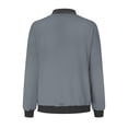 thumbnail image 5 of Womens Fashion Jacket Casual Stand Collar Zip Up Lightweight Coat Fall Color Block Jackets with Pockets Gray S, 5 of 5