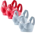 thumbnail image 1 of Timegard 4pc Bras for Women Wireless Comfy Breathable Full Coverage High Support Back Smoothing Everyday Bra, 1 of 4