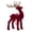 D, variant on Christmas Flocking Elk Statue, Red Plush Reindeer Ornament, Cute Seated Standing Deer Sculpture for Wine Cabinet, Tabletop, Winter Holiday Decor