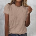 thumbnail image 1 of Wiyuqeen T-Shirts Décontractés à Rayures pour Femmes, Classiques et Confortables, Col Rond, Manches Courtes, Hauts Amples, Tunique d'Été, T-Shirts Graphiques Mode pour Petites Femmes 2024, 1 of 4
