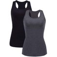 thumbnail image 1 of Charmo Camisole en Coton pour Femme avec Soutien-Gorge Intégré Débardeur Extensible sous-Maillots Cami 2 Paquets, 1 of 7